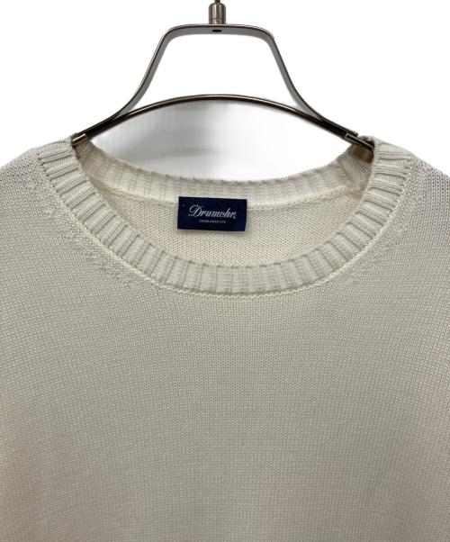 Drumohr（ドルモア）Drumohr (ドルモア) 8ゲージ コットン クルーネックニット ホワイト サイズ:46の古着・服飾アイテム