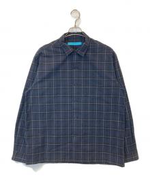 MUZE（ミューズ）の古着「COOLMAX SEERSUCKER BIG SH　M20S-CHS02」｜ネイビー
