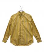 Hysteric Glamourヒステリックグラマー）の古着「TIMES刺繍 ランダムストライプ ボタンダウンシャツ」｜イエロー