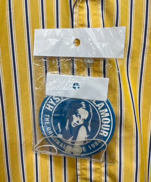 Hysteric Glamour（ヒステリックグラマー）Hysteric Glamour (ヒステリックグラマー) TIMES刺繍 ランダムストライプ ボタンダウンシャツ イエロー サイズ:Mの古着・服飾アイテム