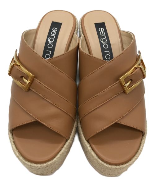 sergio rossi（セルジオロッシ）sergio rossi (セルジオロッシ) エスパレザーサンダル ブラウン サイズ:35の古着・服飾アイテム