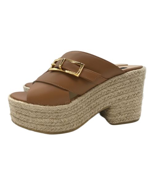 sergio rossi（セルジオロッシ）sergio rossi (セルジオロッシ) エスパレザーサンダル ブラウン サイズ:35の古着・服飾アイテム