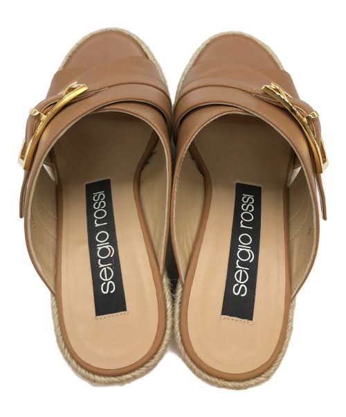 sergio rossi（セルジオロッシ）sergio rossi (セルジオロッシ) エスパレザーサンダル ブラウン サイズ:35の古着・服飾アイテム