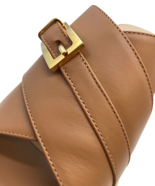 sergio rossi（セルジオロッシ）sergio rossi (セルジオロッシ) エスパレザーサンダル ブラウン サイズ:35の古着・服飾アイテム