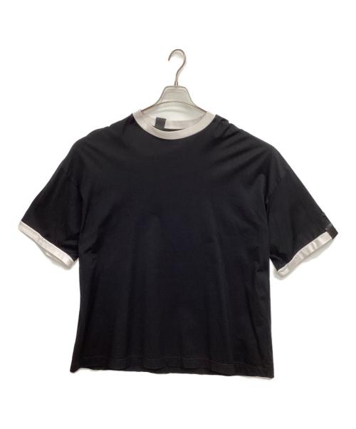 N.HOOLYWOOD（エヌ ハリウッド）N.HOOLYWOOD (エヌ ハリウッド) Big Ringer T-Shirt ブラック×ホワイト サイズ:38の古着・服飾アイテム