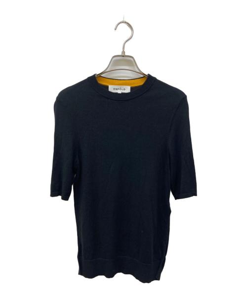 ENFOLD（エンフォルド）ENFOLD (エンフォルド) HALF－SLEEVES TOPS ブラック サイズ:38の古着・服飾アイテム