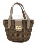 DIANAダイアナ）の古着「ラタン素材2WAYバッグ」｜ブラウン