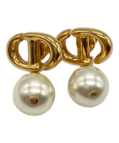 Christian Dior（クリスチャン ディオール）Christian Dior (クリスチャン ディオール) CD Navy ピアス ゴールドの古着・服飾アイテム