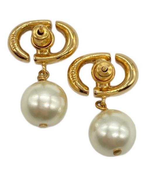 Christian Dior（クリスチャン ディオール）Christian Dior (クリスチャン ディオール) CD Navy ピアス ゴールドの古着・服飾アイテム