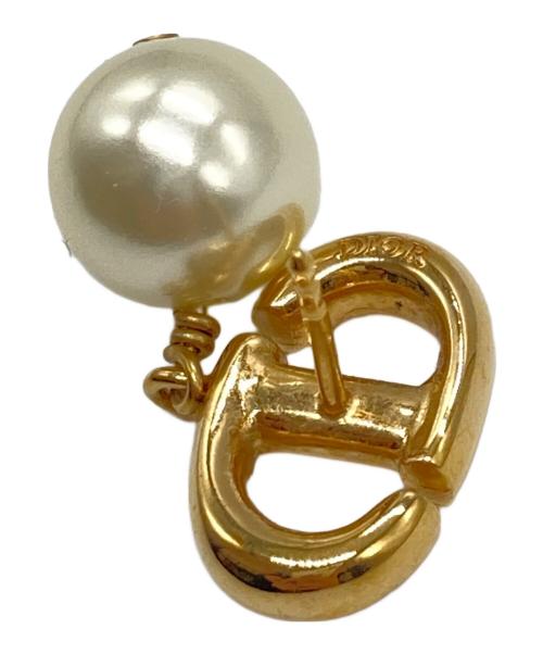 Christian Dior（クリスチャン ディオール）Christian Dior (クリスチャン ディオール) CD Navy ピアス ゴールドの古着・服飾アイテム