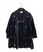 ZUCCAズッカ）の古着「デニムライダースジャケット」｜ブラック