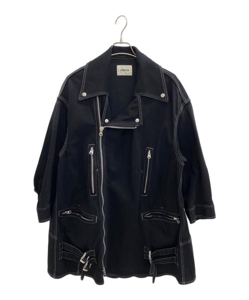 ZUCCA（ズッカ）ZUCCA (ズッカ) デニムライダースジャケット ブラック サイズ: Sの古着・服飾アイテム
