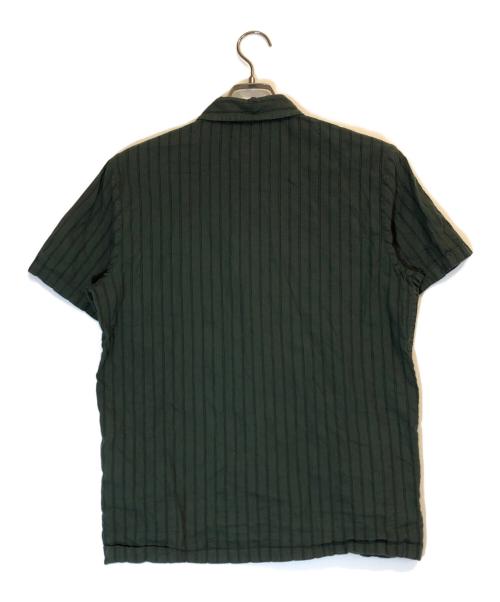 A.P.C.（アーペーセー）A.P.C. (アーペーセー) コットンストライプ半袖シャツ グリーン サイズ:XSの古着・服飾アイテム