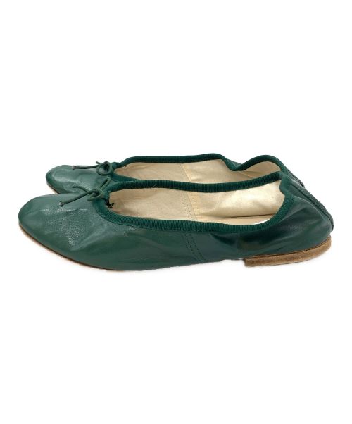 A.P.C.（アーペーセー）A.P.C. (アーペーセー) E.PORSELLI (ポルセリ) バレエシューズ グリーン サイズ:36の古着・服飾アイテム