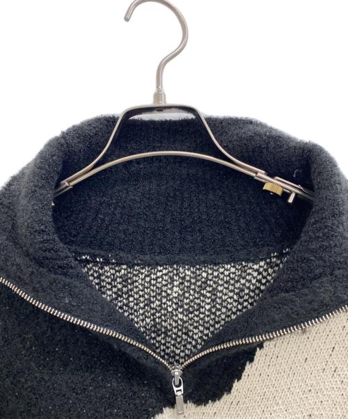 Knuth Marf（クヌースマーフ）Knuth Marf (クヌースマーフ) half zip bicolor knit ブラック サイズ:FREEの古着・服飾アイテム