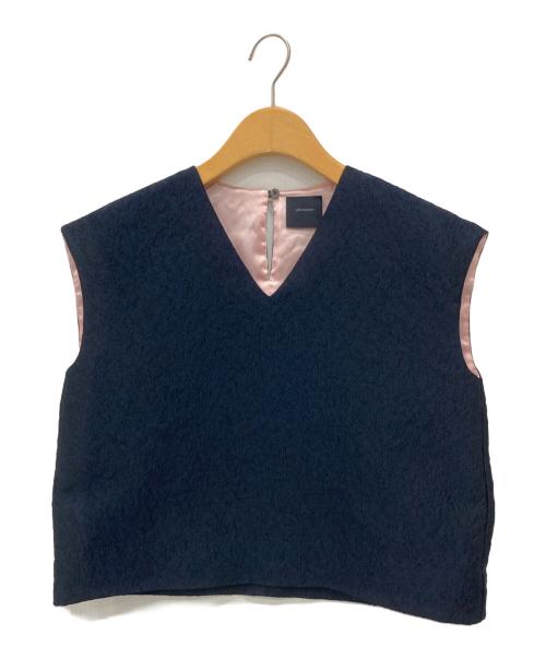 shirocon（シロコン）shirocon (シロコン) ミモザショートブラウス ネイビー サイズ:SIZE34の古着・服飾アイテム