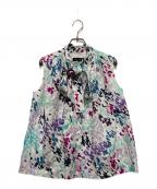 DRAWERドゥロワー）の古着「ドットジャカードプリントブラウス」｜ホワイト