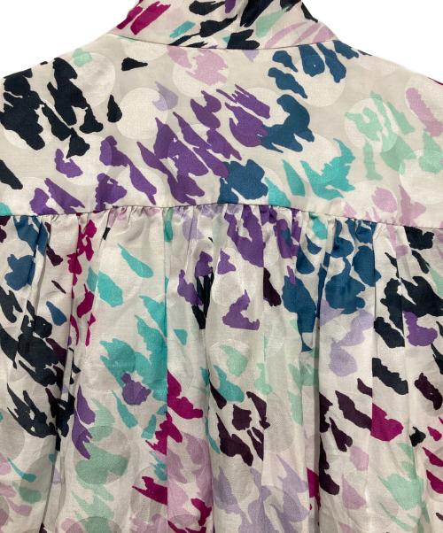 DRAWER（ドゥロワー）DRAWER (ドゥロワー) ドットジャカードプリントブラウス ホワイト サイズ:SIZE 36の古着・服飾アイテム