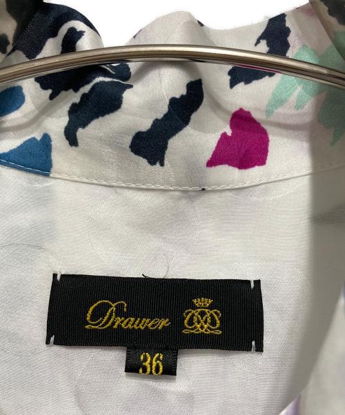 DRAWER（ドゥロワー）DRAWER (ドゥロワー) ドットジャカードプリントブラウス ホワイト サイズ:SIZE 36の古着・服飾アイテム