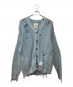 Maison MIHARA YASUHIROメゾン ミハラ ヤスヒロ）の古着「Bleached Knit Cardigan　A10CD521」｜スカイブルー