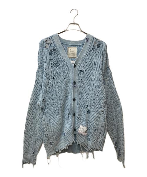Maison MIHARA YASUHIRO（メゾン ミハラ ヤスヒロ）Maison MIHARA YASUHIRO (メゾン ミハラ ヤスヒロ) Bleached Knit Cardigan　A10CD521 スカイブルー サイズ:46の古着・服飾アイテム