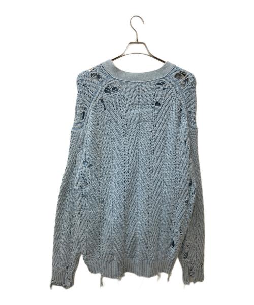 Maison MIHARA YASUHIRO（メゾン ミハラ ヤスヒロ）Maison MIHARA YASUHIRO (メゾン ミハラ ヤスヒロ) Bleached Knit Cardigan　A10CD521 スカイブルー サイズ:46の古着・服飾アイテム