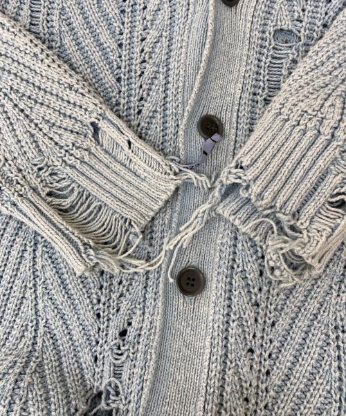 Maison MIHARA YASUHIRO（メゾン ミハラ ヤスヒロ）Maison MIHARA YASUHIRO (メゾン ミハラ ヤスヒロ) Bleached Knit Cardigan　A10CD521 スカイブルー サイズ:46の古着・服飾アイテム
