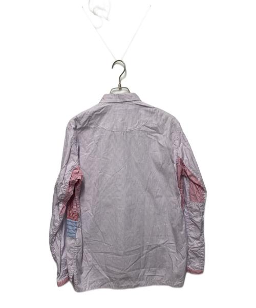 JUNYA WATANABE MAN（ジュンヤワタナベマン）JUNYA WATANABE MAN (ジュンヤワタナベマン) 綿ブロードストライプ パッチワーク MIX Andy Warhol ピンク サイズ:Sの古着・服飾アイテム