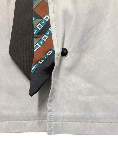 Maison MIHARA YASUHIRO（メゾン ミハラ ヤスヒロ）Maison MIHARA YASUHIRO (メゾン ミハラ ヤスヒロ) Mix layered bowling shirt ベージュ×ブラウン サイズ:46の古着・服飾アイテム