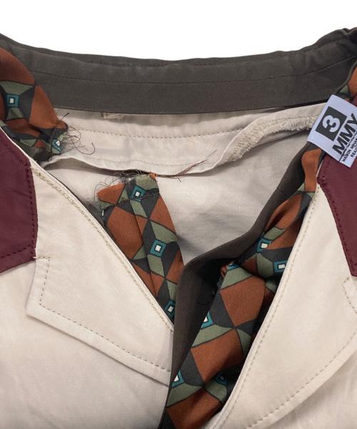 Maison MIHARA YASUHIRO（メゾン ミハラ ヤスヒロ）Maison MIHARA YASUHIRO (メゾン ミハラ ヤスヒロ) Mix layered bowling shirt ベージュ×ブラウン サイズ:46の古着・服飾アイテム