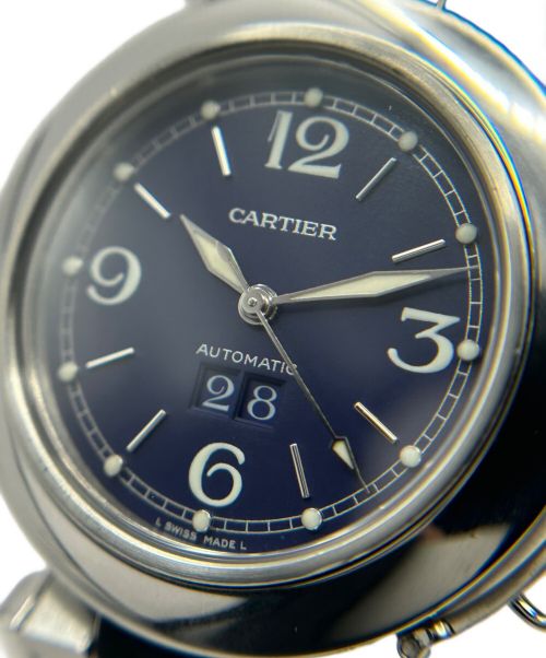 Cartier（カルティエ）Cartier (カルティエ) パシャC Pasha C ビッグデイト Ref.W31047M7 ネイビー サイズ:35mm/15.5cm/ボーイズの古着・服飾アイテム