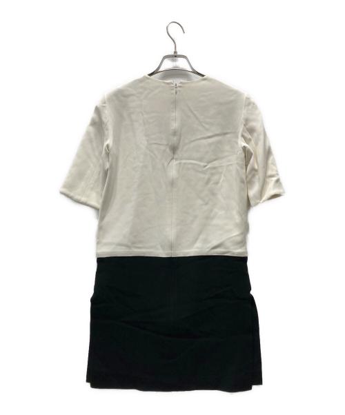 CELINE（セリーヌ）CELINE (セリーヌ) シルク混ヴィスコースハーフスリーブワンピース ベージュ サイズ:34の古着・服飾アイテム