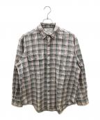 POLO RALPH LAURENポロ・ラルフローレン）の古着「80s ダブルポケットチェックシャツ 古着」｜ベージュ