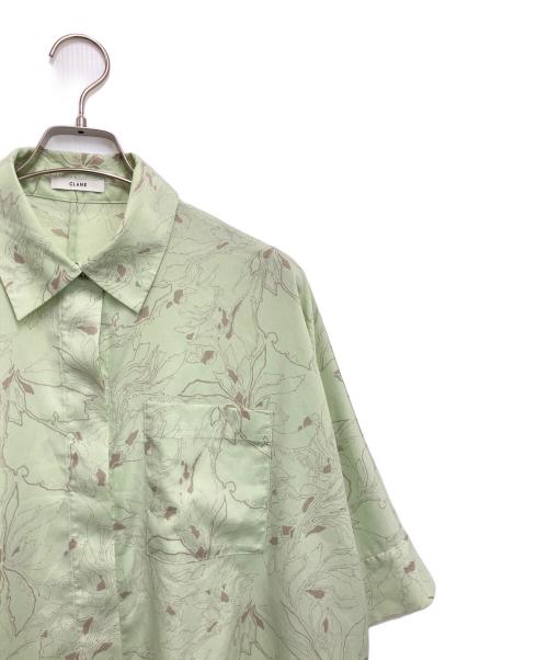 CLANE（クラネ）CLANE (クラネ) ラインフラワーオーバーシャツ グリーン サイズ:FREEの古着・服飾アイテム