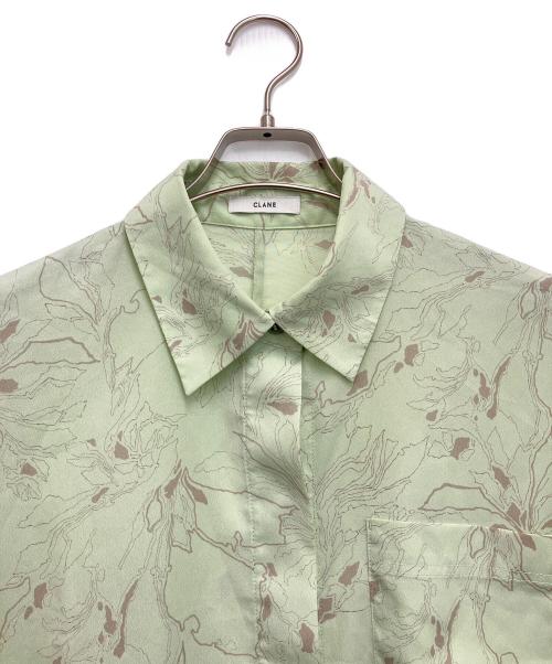 CLANE（クラネ）CLANE (クラネ) ラインフラワーオーバーシャツ グリーン サイズ:FREEの古着・服飾アイテム