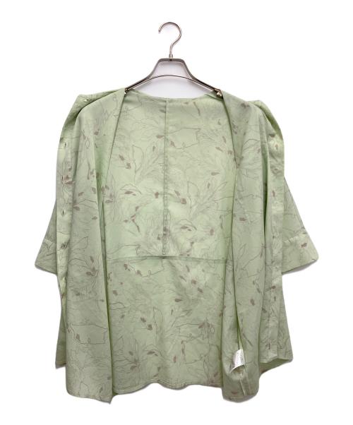 CLANE（クラネ）CLANE (クラネ) ラインフラワーオーバーシャツ グリーン サイズ:FREEの古着・服飾アイテム