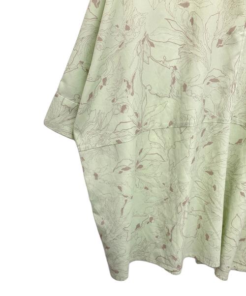 CLANE（クラネ）CLANE (クラネ) ラインフラワーオーバーシャツ グリーン サイズ:FREEの古着・服飾アイテム