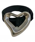 SEAシー）の古着「BIG HEART SUEDE BELT」｜ブラック