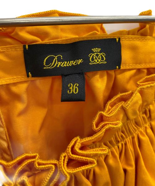 DRAWER（ドゥロワー）DRAWER (ドゥロワー) ウェストギャザースカート オレンジ サイズ:SIZE 36の古着・服飾アイテム