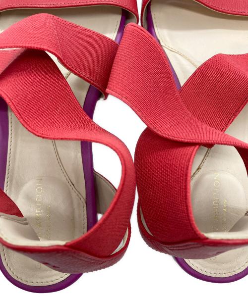 grand ambition（グランド アンビション）grand ambition (グランド アンビション) エラスティック サンダル レッド×パープル サイズ:SIZE 5 1/2の古着・服飾アイテム