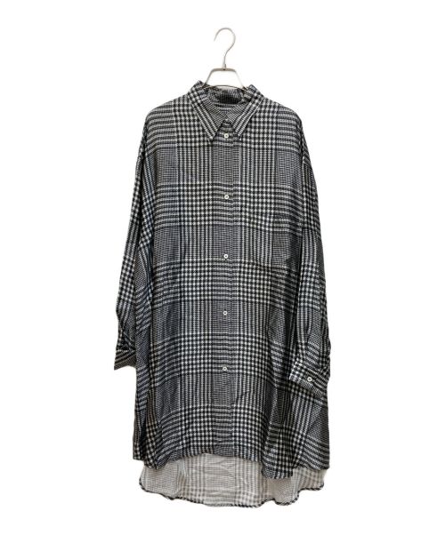 MM6 Maison Margiela（エムエムシックスメゾンマルジェラ）MM6 Maison Margiela (エムエムシックス メゾンマルジェラ) オーバーサイズチェックシャツ ブラック サイズ:Sの古着・服飾アイテム
