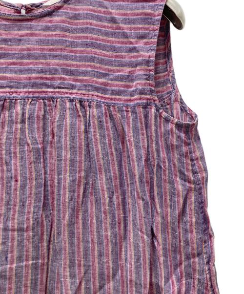 23区（ニジュウサンク）23区 (ニジュウサンク) LIBECO LINEN ノースリーブワンピース ピンク サイズ:40の古着・服飾アイテム