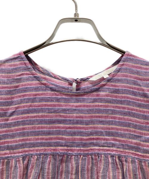 23区（ニジュウサンク）23区 (ニジュウサンク) LIBECO LINEN ノースリーブワンピース ピンク サイズ:40の古着・服飾アイテム