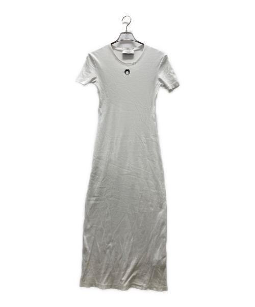 MARINE SERRE（マリーンセル）MARINE SERRE (マリーンセル) ロゴ刺繍マキシワンピース ホワイト サイズ:Mの古着・服飾アイテム