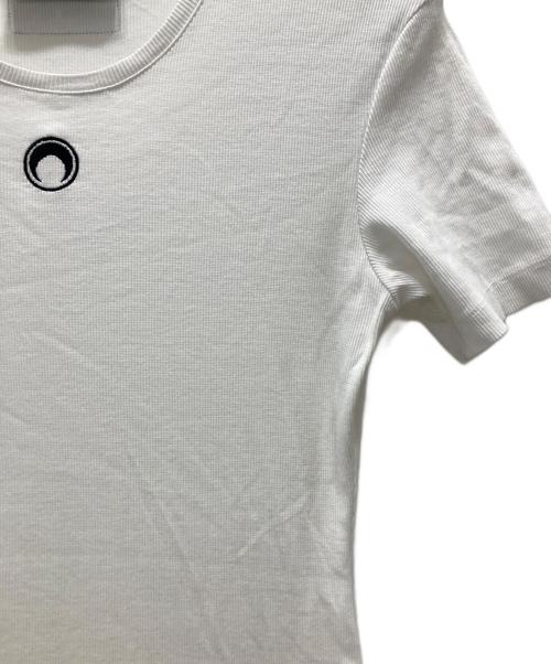 MARINE SERRE（マリーンセル）MARINE SERRE (マリーンセル) ロゴ刺繍マキシワンピース ホワイト サイズ:Mの古着・服飾アイテム