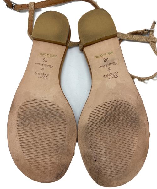 TSURU by MARIKO OIKAWA（ツルバイマリコオイカワ）Tsuru by Mariko Oikawa (ツルバイマリコオイカワ) パールフラットサンダル ベージュ サイズ:36の古着・服飾アイテム