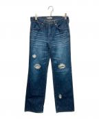 NUMBER (N)INEナンバーナイン）の古着「ダメージ加工デニムパンツ」｜インディゴ