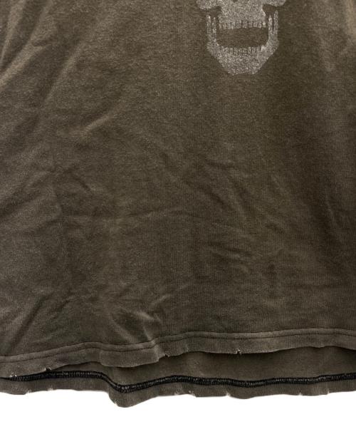 NUMBER (N)INE（ナンバーナイン）NUMBER (N)INE (ナンバーナイン) ダメージ加工スカルTシャツ ブラウン サイズ:2の古着・服飾アイテム