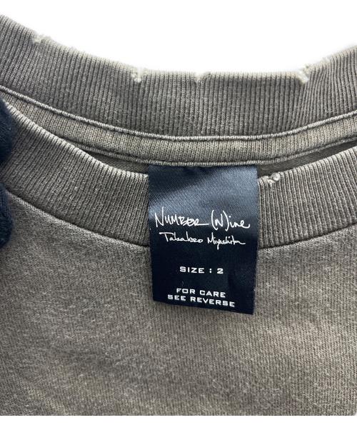 NUMBER (N)INE（ナンバーナイン）NUMBER (N)INE (ナンバーナイン) ダメージ加工スカルTシャツ ブラウン サイズ:2の古着・服飾アイテム