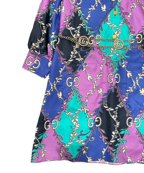 GUCCI（グッチ）GUCCI (グッチ) GGランバス ラメージ シルク ドレスシャツ マルチカラー サイズ:38の古着・服飾アイテム